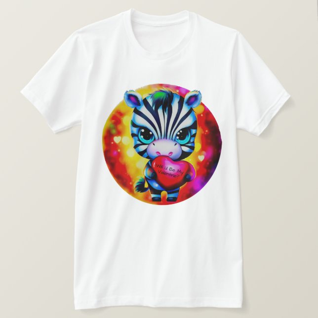 Camiseta Estilo Retro Namorados Zebra Doce (Frente do Design)