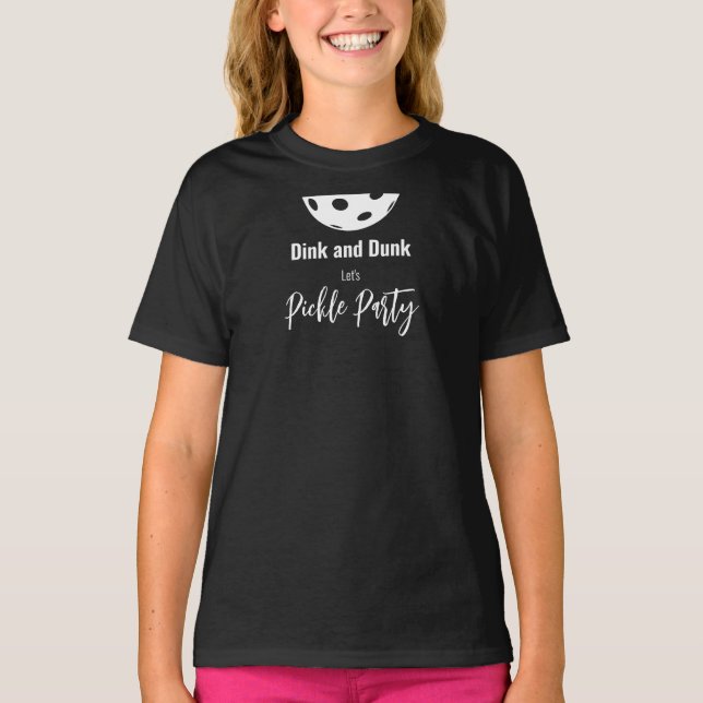 Camiseta Estilo Retro Neon Black Themed Pickleball Birday (Frente)