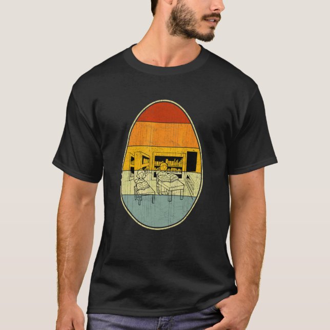 Camiseta Estilo Retro Páscoa Páscoa Engraçada De Ovos Dia L (Frente)