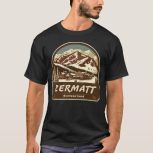 Camiseta Estilo retrô Suiça Zermatt no exterior