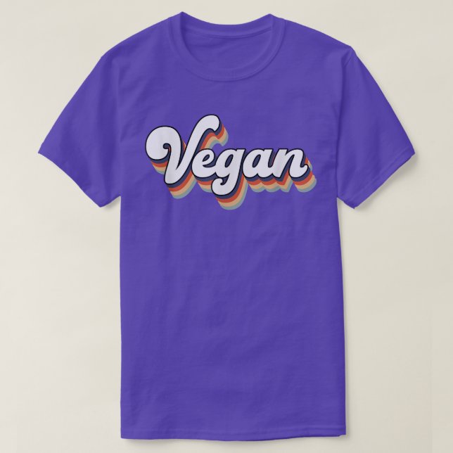 Camiseta Estilo Retro Vegetariano Vegan (Frente do Design)
