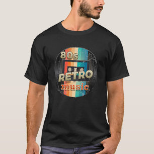 Camiseta Estilo Retro Vintage em fita cassete de vinil em e