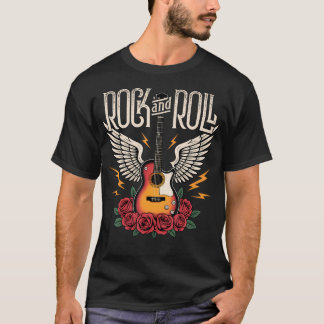 Camiseta Estilo Retro Vintage Guitarra Com Asas 70S 80S