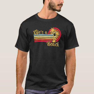 Camiseta Estilo Retro Vintage Palm Tree Tropical Beach Vaca