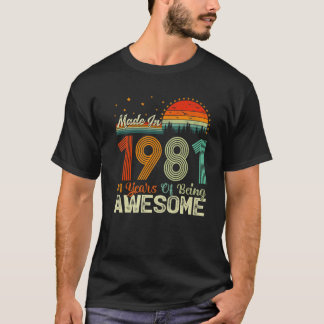 Camiseta Estilo Retroativo 41 Anos De Vintage Incrível 41º