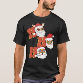 Camiseta Estilo Retroativo de Natal - Ho Ho Ho