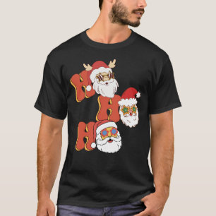 Camiseta Estilo Retroativo de Natal - Ho Ho Ho