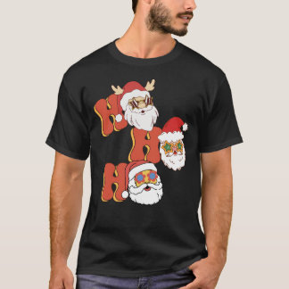 Camiseta Estilo Retroativo de Natal - Ho Ho Ho