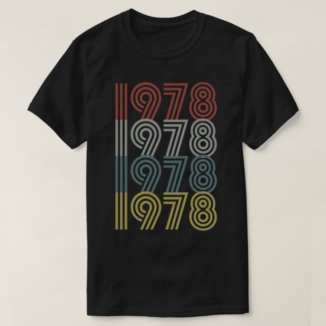 Camiseta Estilo Retroativo do Ano de Nascimento de 1978 (Frente do Design)
