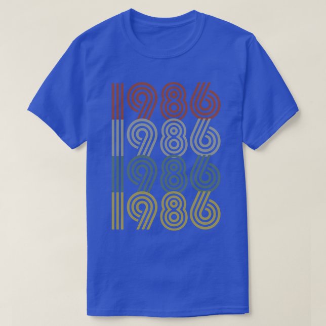 Camiseta Estilo Retroativo do Ano de Nascimento de 1986 (Frente do Design)
