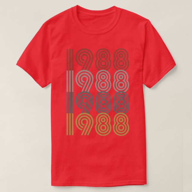 Camiseta Estilo Retroativo do Ano de Nascimento de 1988 (Frente do Design)