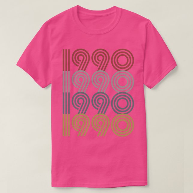 Camiseta Estilo Retroativo do Ano de Nascimento de 1990 (Frente do Design)