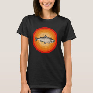 Camiseta Estilo Retroativo do Salmão Distinto