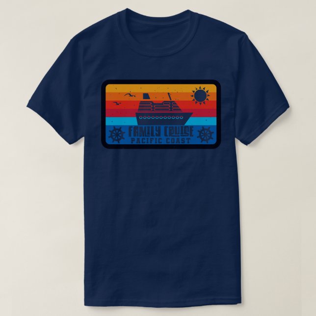 Camiseta Estilo retrovisor da Costa do Pacífico de Cruzeiro (Frente do Design)