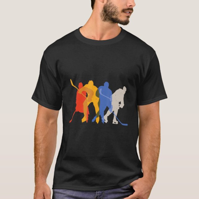 Camiseta Estilo Retrovisor de Hóquei no Gelo (Frente)