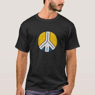 Camiseta Estilo retrovisor de paz com bandeira ucraniana