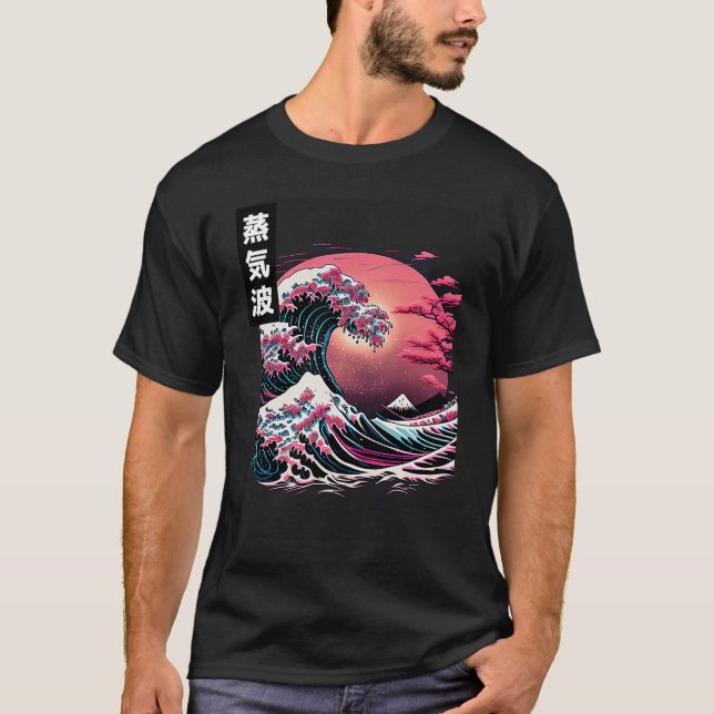Camiseta Estilo retrowave 3 da Onda Excelente Japonesa Wave (Frente)