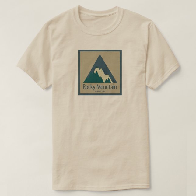 Camiseta Estilo Rústico do Parque Nacional Montanhas Rochos (Frente do Design)