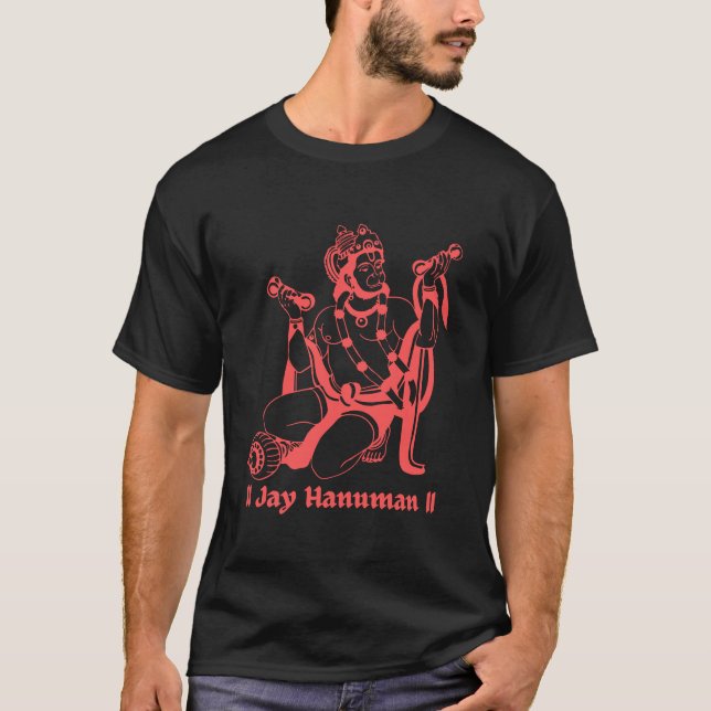 Camiseta Estilo Sagrado: Tee Gráfico Hanuman (Frente)