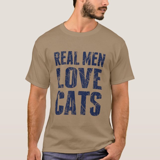 Camiseta Estilo Scratchy dos gatos reais do amor dos homens (Frente)