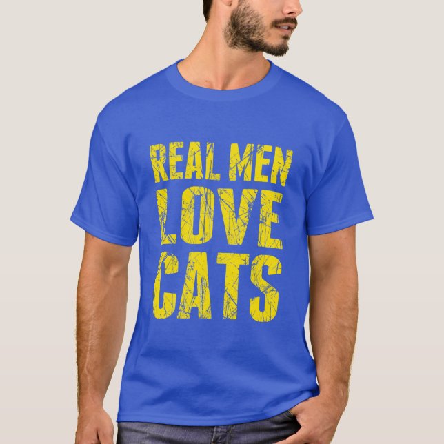 Camiseta Estilo Scratchy dos gatos reais do amor dos homens (Frente)