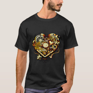 Camiseta estilo Steampunk do Motor do Coração do dia de os
