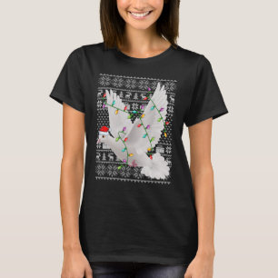 Camiseta Estilo Suave Feio Luzes De Xmas Papais noeis Dove