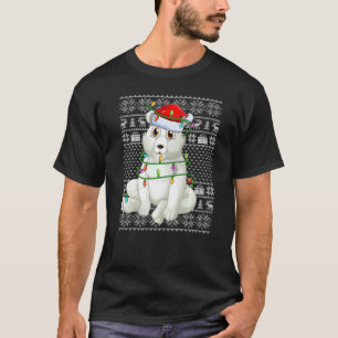 Camiseta Estilo Suave Feio Luzes Xmas Papais noeis Urso Pol