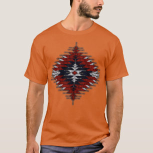 Camiseta Estilo Sudoeste Americano Nativo RedBlack Sunburst