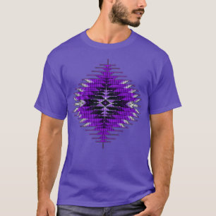 Camiseta Estilo Sunburst, Estilo Nativo Americano Roxo 