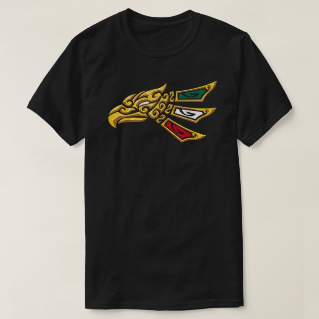 Camiseta Estilo Tribal Da Águia Mexicana Hecho No México (Frente do Design)
