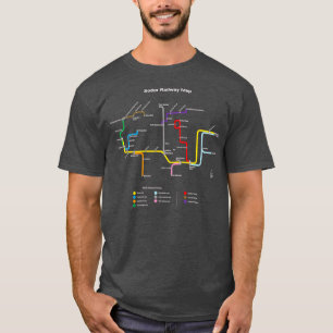 Camiseta Estilo TTC do Mapa Ferroviário do Sodor Escuro 1