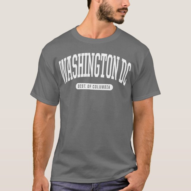 Camiseta Estilo Universitário Washington Dc Distrito De Col (Frente)