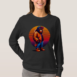 Camiseta Estilo Urbano Moderno de Orangutan legal Arte Retr