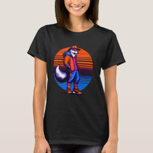 Camiseta Estilo Urbano Moderno do Lobo legal Arte Retroativ