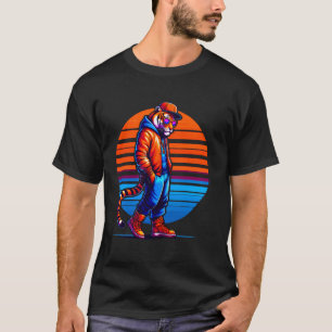 Camiseta Estilo Urbano Moderno do Tigre legal Arte Retroati