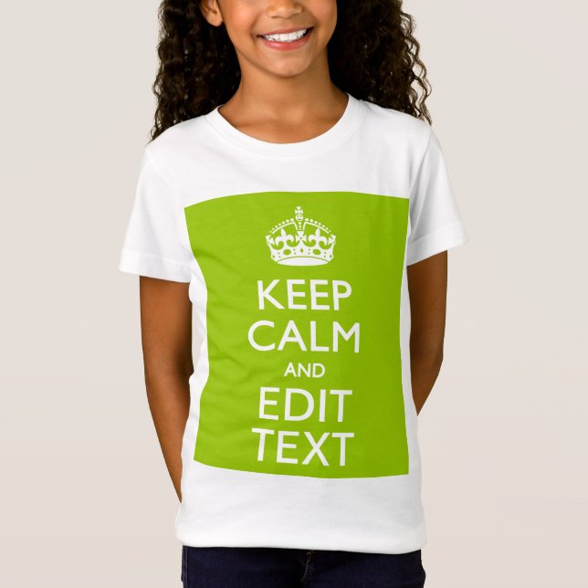 Camiseta Estilo Verde Android Mantenha-Se Calmo E O Texto (Frente)
