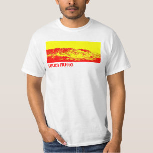 Camiseta Estilo vermelho T da montanha do montículo sul