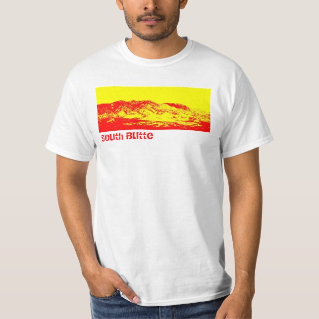 Camiseta Estilo vermelho T da montanha do montículo sul (Frente)
