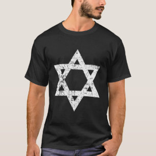 Camiseta Estilo Vintage Afastado Estrela De David Jewish T-