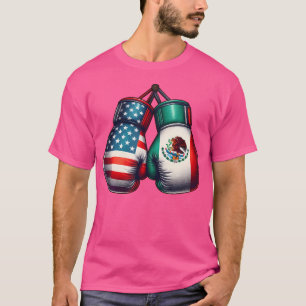 Camiseta Estilo Vintage Boxando Luvas Com F Americano E Mex