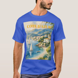 Camiseta Estilo Vintage Cote D'Azur Viagem francês