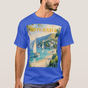 Camiseta Estilo Vintage Cote D'Azur - Viagem francês