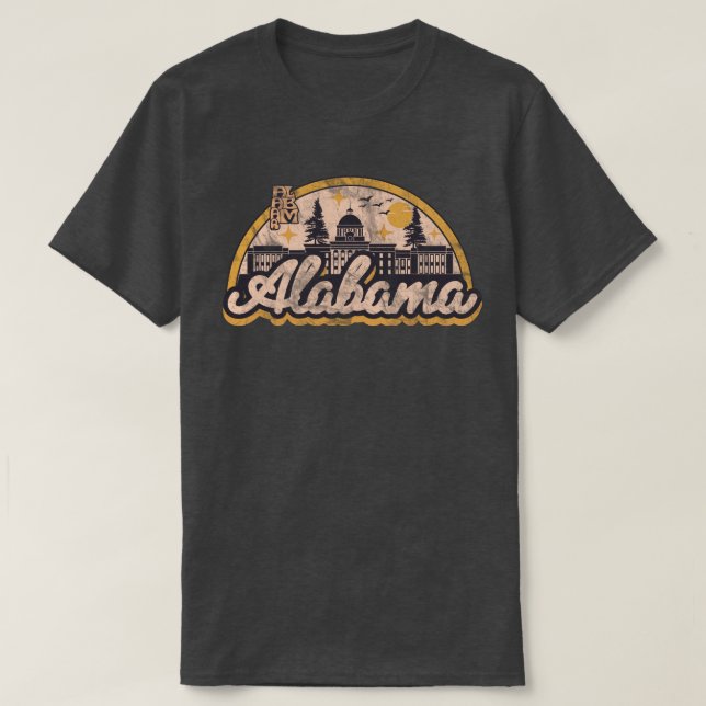 Camiseta Estilo Vintage do Alabama (Frente do Design)