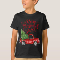 Estilo Vintage Fazenda Caminhão Vermelho Feliz Nat