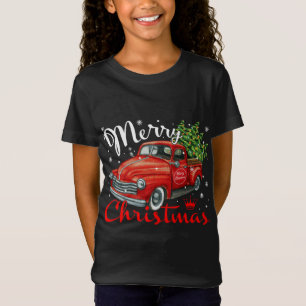 Camiseta Estilo Vintage Fazenda Red Truck Árvore de Natal