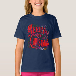 Camiseta Estilo Vintage Feliz Natal Saudação de Férias