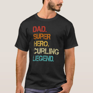 Camiseta Estilo Vintage Homem Pai Herói Lenda do Curling Di