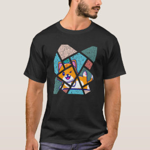 Camiseta Estilo Vintage Laranja Gatos Óculos de Sol Pet Ani