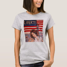 Estilo Vintage Liberté Retrato com Bandeira Americ